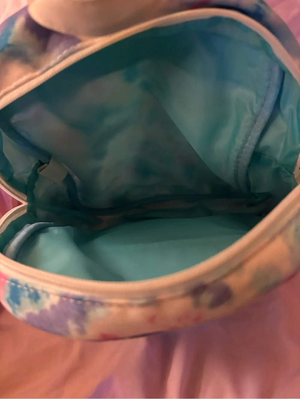 No Boundaries Sequin Front Pocket Backpack in Aqua Blue Tie-Dye
